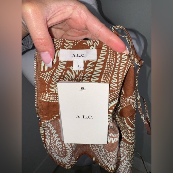 A.L.C Brooke Crop Top Paisley Patterned Spaghetti Strap Camisole Cami/Size 4 - Picture 6 of 9